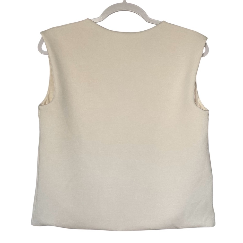 A New Day Women's Sandwash Doubleknit Cream Sleeveless Top Size Small - Picture 3 of 7